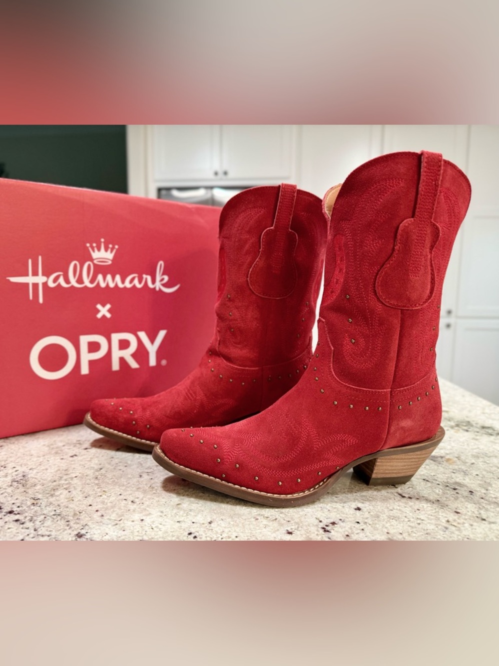 DINGO Hallmark x Opry® Merlot Suede Women's Cowboy Boots NWT
